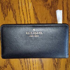 **HP/PD** New Kate Spade staci saffiano leather large wallet, black